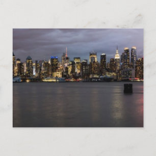 Cartão Postal Vista panorâmica do início da noite de Manhattan