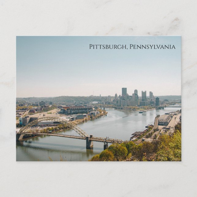 Cartão Postal Vista Skyline de Pittsburgh (Frente)