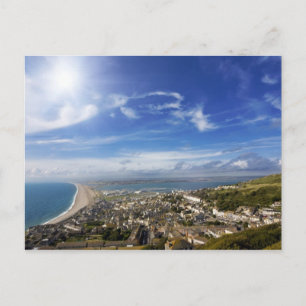 Cartão Postal Vista sobre a cidade litoral britânica