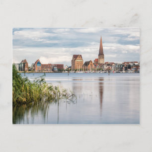 Cartão Postal Vista sobre o rio Warnow até Rostock