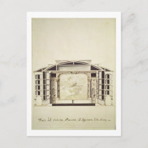 Cartão Postal Vista transversal de um teatro no Grande Canal