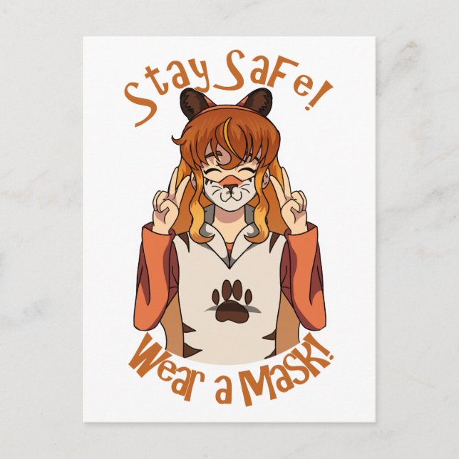 Cartão Postal Vista uma máscara! (Frente)