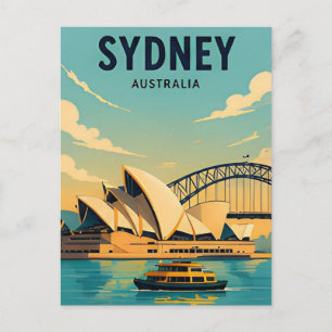 Cartão Postal Vistas da Ponte da Baía de Sydney Austrália Casa d