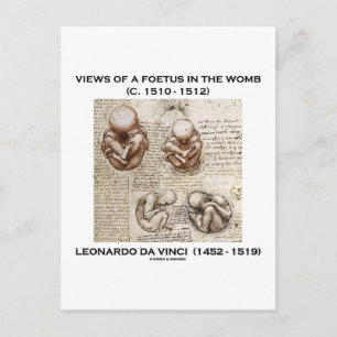 Cartão Postal Vistas de um Feto no Útero (Leonardo da Vinci)