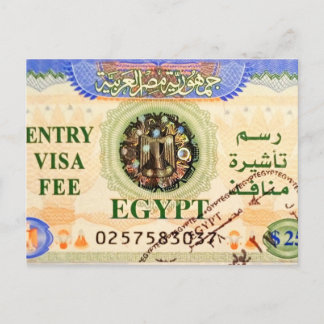 Cartão Postal Visto turístico com carimbo para entrada no territ