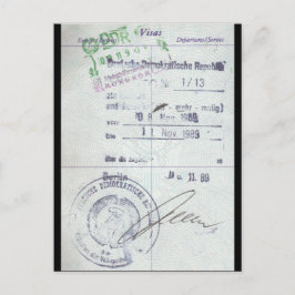Cartão Postal Vistos e carimbos de entrada da Alemanha Oriental