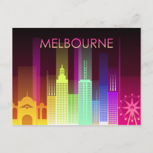 Cartão Postal Visualização da Cidade do Paisagem Melbourne, Au