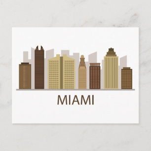 Cartão Postal Visualização da Cidade do Paisagem Miami, Flórid
