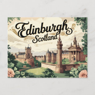 Cartão Postal Visualizações de Edimburgo Retroativas