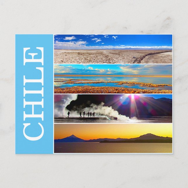 Cartão Postal visualizações de natureza do chile (Frente)