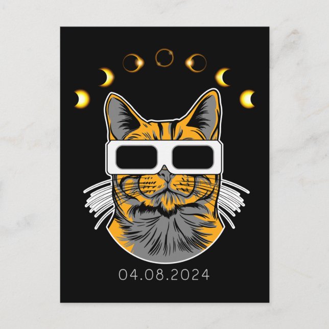 Cartão Postal Visualizador Solar de Cat Solar Eclipse Total 8 de (Frente)