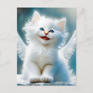 Cartão Postal Vitage Kitten Angel