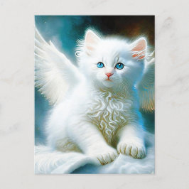 Cartão Postal Vitage Kitten Angel
