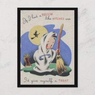 Cartão Postal Vitage Spooky Halloween 5