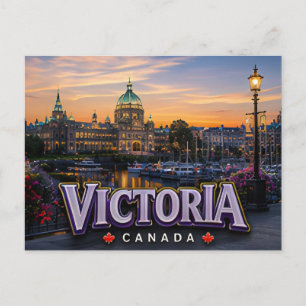 Cartão Postal Vitória Canadá Ilha de Vancouver Cidade Jardim Via