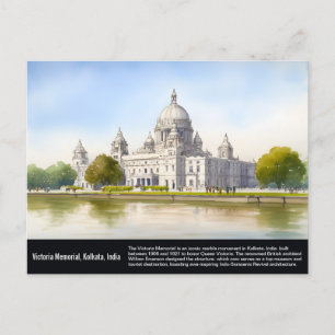 Cartão Postal Vitória Memorial Kolkata Pintura em Aquarela