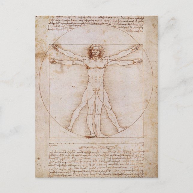 Cartão Postal Vitruvian Man (Frente)