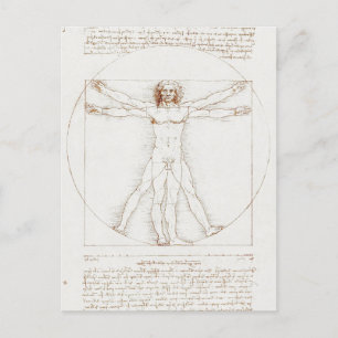 Cartão Postal Vitruvian Man Da Vinci