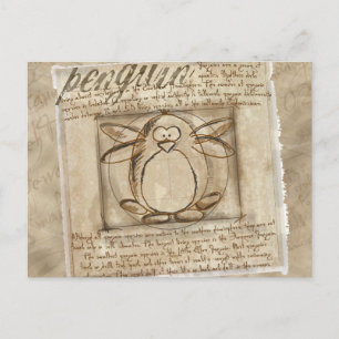 Cartão Postal Vitruvian Penguin