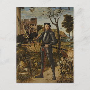 Cartão Postal Vittore Carpaccio - Jovem Cavaleiro numa Paisagem