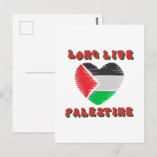 Cartão Postal Viva a Palestina (Frente/Verso)