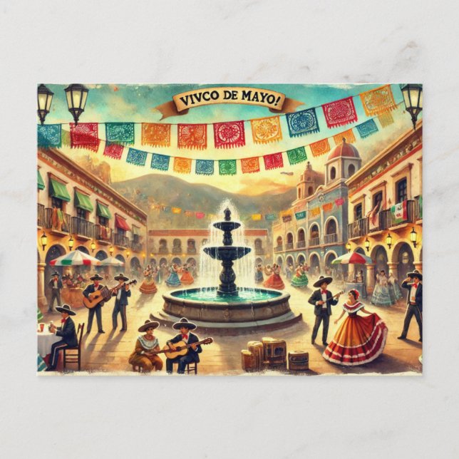 Cartão Postal Viva Cinco de Mayo (Frente)