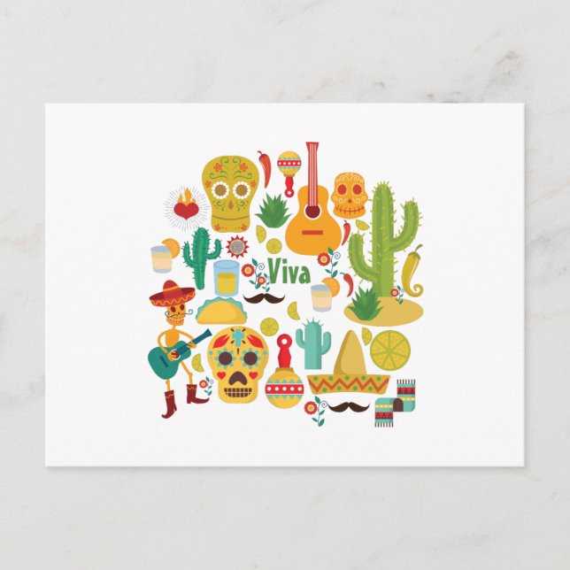 Cartão Postal viva méxico (Frente)