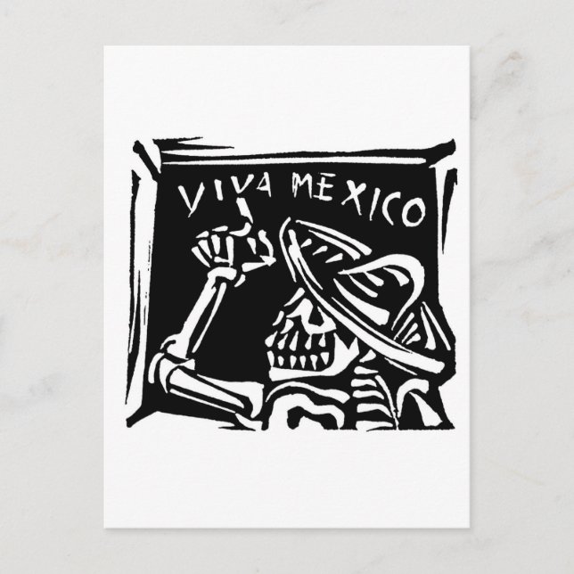 Cartão Postal Viva México - O "Dia dos Mortos" do México (Frente)