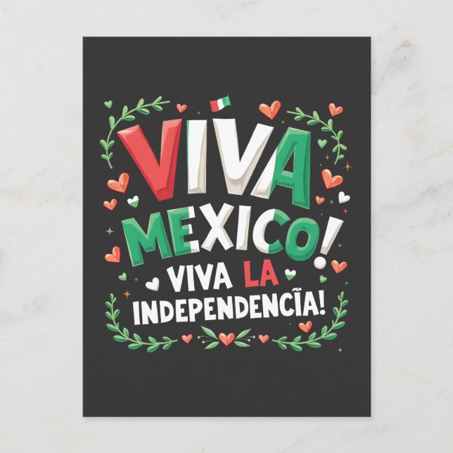 Cartão Postal Viva México Viva la Independencia Dia da Independê (Frente)