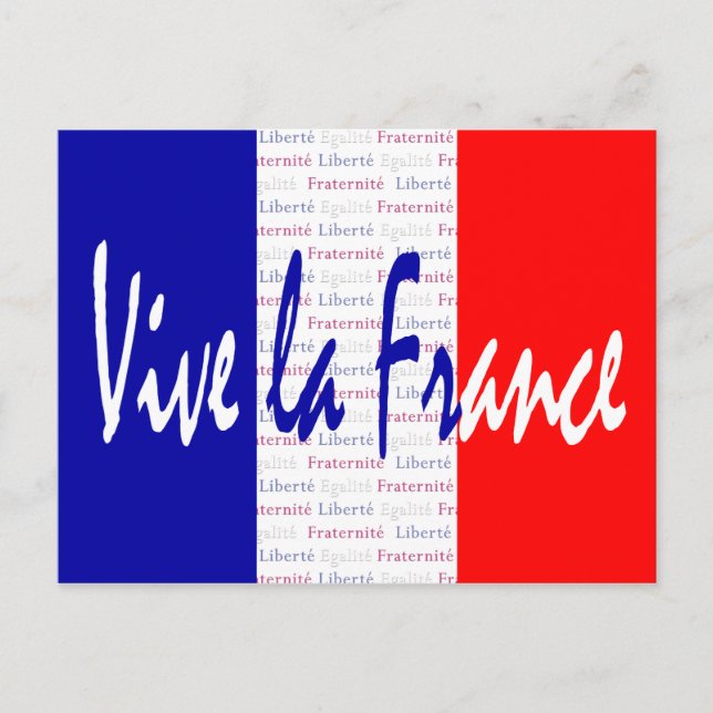 Cartão Postal Vive La France Bandeira Francesa Cartão-postal de  (Frente)
