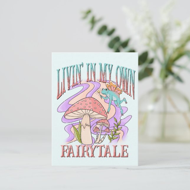 Cartão Postal Vivendo Em Meu Próprio Conto De Fé (Em pé/Frente)