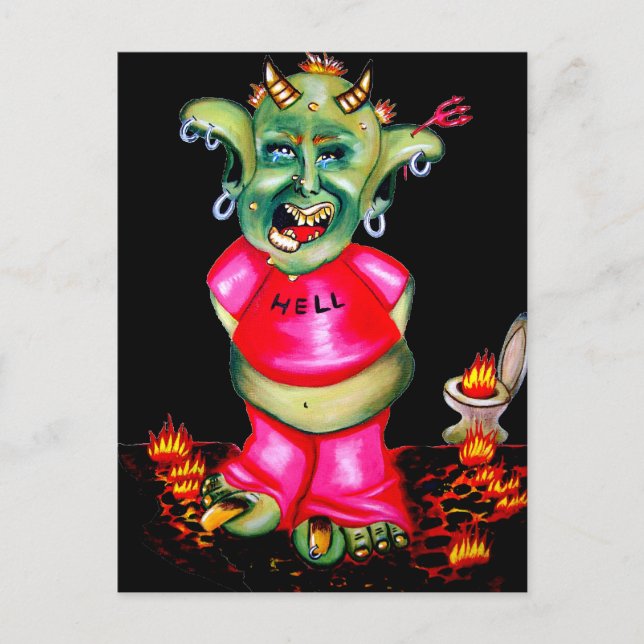 Cartão Postal Vivendo no inferno (Frente)