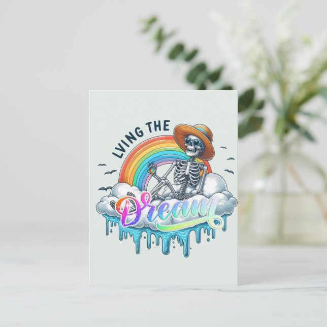 Cartão Postal Vivendo o Sonho - Esqueleto (Em pé/Frente)