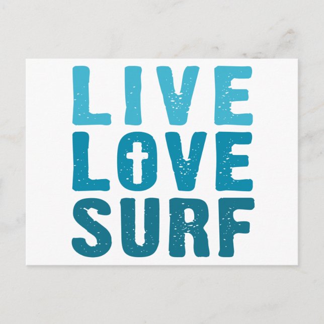 Cartão Postal viver-amar-surf (Frente)
