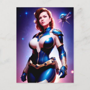 Cartão Postal Vivid Retro 50 Feminina no Sic Ranger Espacial