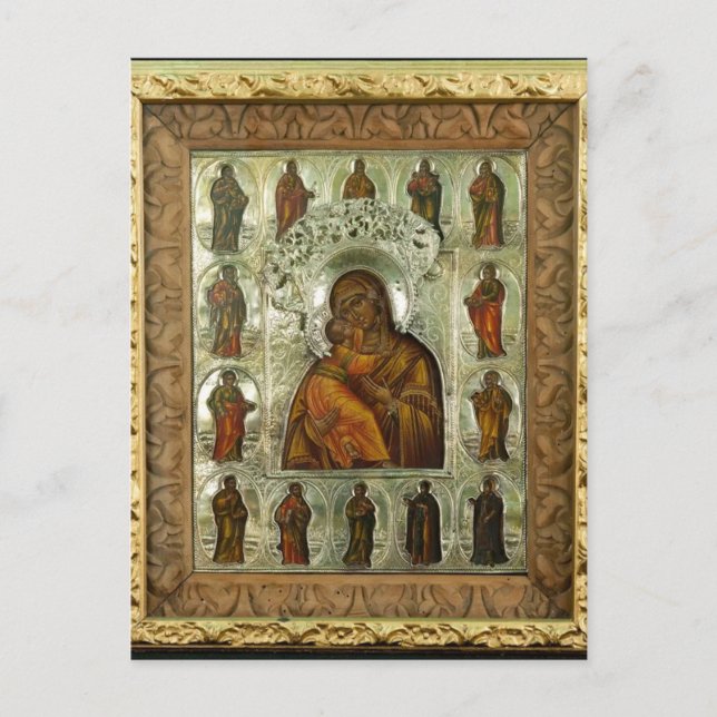 Cartão Postal Vladimir Madre de Deus Ícone Cristão Ortodoxo (Frente)