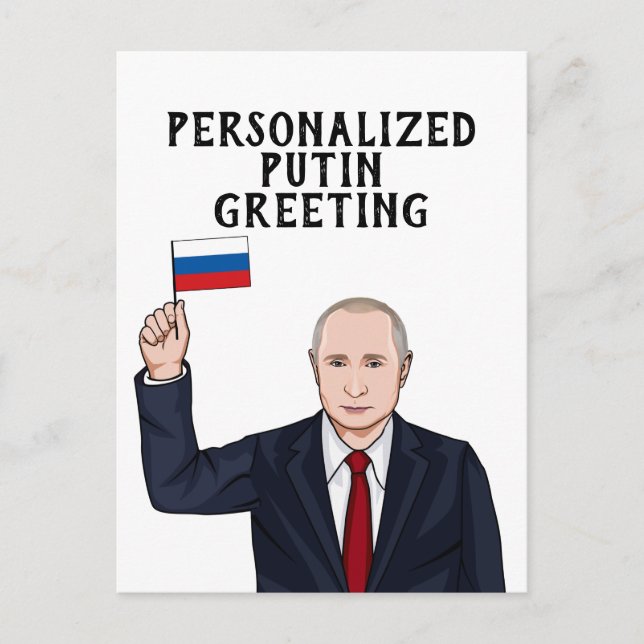 CARTÃO POSTAL VLADIMIR PUTIN PERSONALIZADO (Frente)