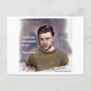 Cartão Postal Vladimir Zelensky & Munição Citação