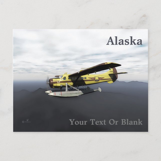 Cartão Postal Voando Moose Aviation de Havilland DH3-C Otter (Frente)