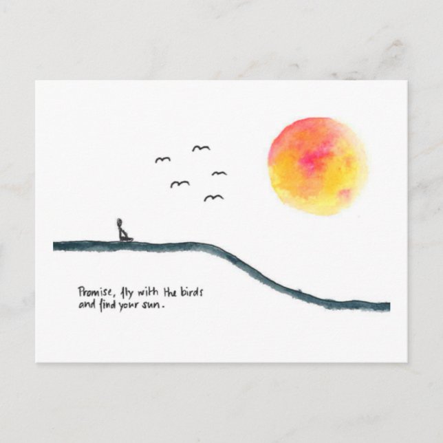 Cartão Postal Voar com as aves (Frente)