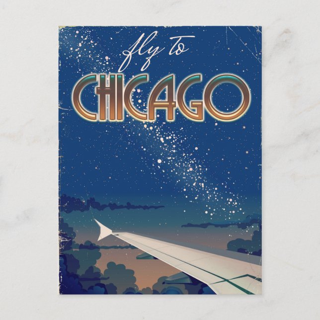 Cartão Postal Voar para Chicago (Frente)