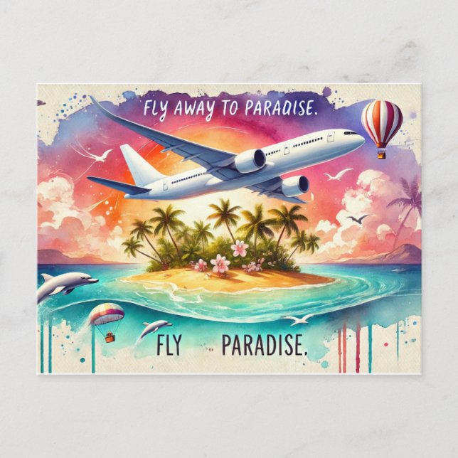 Cartão Postal Voar para o Paraíso (Frente)