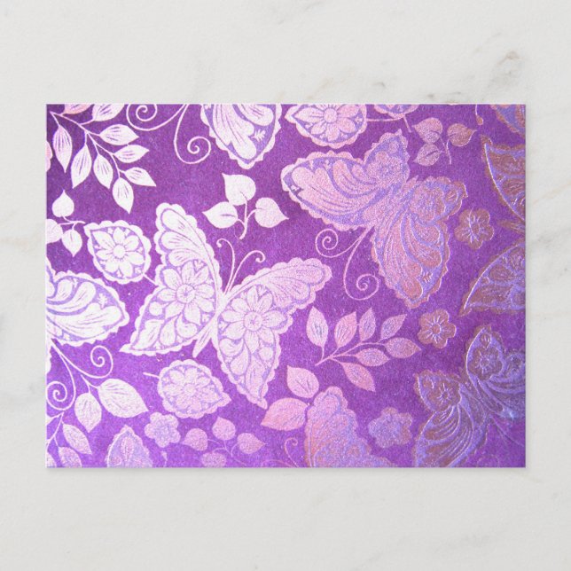 Cartão Postal voar por design de borboleta (Frente)