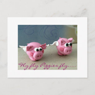 Cartão Postal Voar voando Piggies voando...