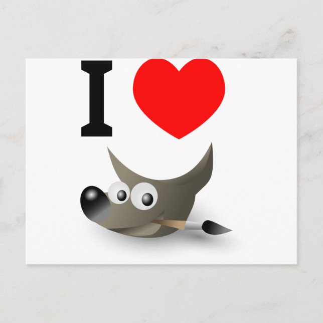 Cartão Postal Você ama o GIMP? Mostre! (Frente)