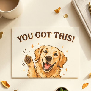 Cartão Postal Você Consegue Estimulo de Golden Retriever