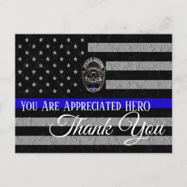 CARTÃO POSTAL VOCÊ É APRECIADO OBRIGADO APOIAR POLÍCIA