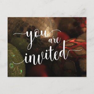 Cartão Postal Você É Convidado Para Festa De Natal, Bolas De V