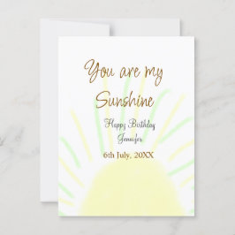 Cartão Postal Você é meu amarelo pastel sol aniversário adicione