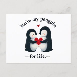 Cartão Postal Você é meu casal de pinguins para a vida toda